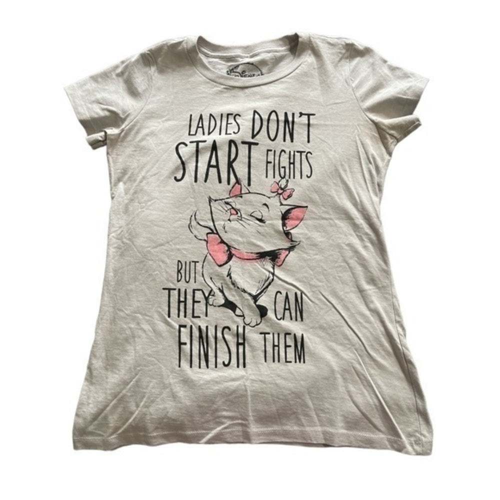 Disney The Aristocats Marie Ladies Don't Start Fights Girls T-Shirt Size Med GUC